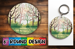 Whimsical Car Coaster Round PNG, Spring Product Image 1