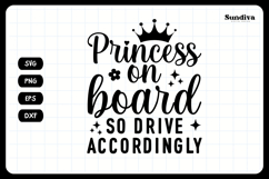 Funny Car Sticker Saying | Vehicle Decal - Princess On Board Product Image 3