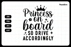 Funny Car Sticker Saying | Vehicle Decal - Princess On Board Product Image 3