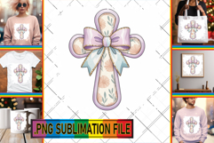 Playful PNG Art for TSHIRTS, Cross and Bow Product Image 1