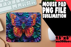 Spring Symphony Sublimation Mouse Pad with Vibrant Butterfli Product Image 1