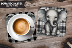 Cute Animals Square Coaster PNG Bundle, Digital Coaster Set Product Image 17