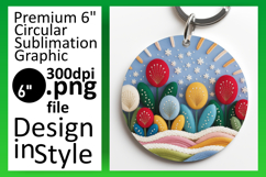 Cute Keychain Circle Design PNG , Holiday Product Image 1