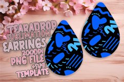 Neon Shimmer Teardrop Earring Sublimation Design Product Image 1