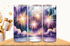 Festive Happy New Year Tumbler Wrap 2026: 20oz Skinny Tumble Product Image 1