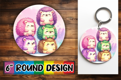 Circle of Happiness Keychain PNG, Cute Animals Product Image 1
