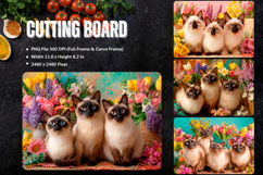 Cat Cutting Board Cat Flower Pet Animal Chopping Board_118 Product Image 1