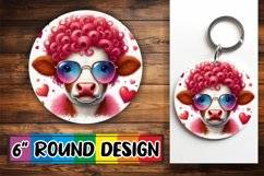 Blissful Keychain Round Design PNG, Valentines Product Image 1