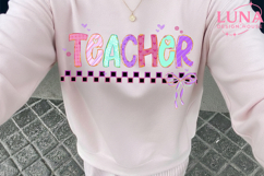 Preppy Teacher Valentine Glitter Png, Loved Teacher Png Product Image 5