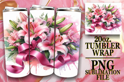 Happy hearts 20oz tumbler wrap, Flowers Product Image 1