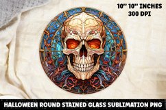Halloween Stained Glass Sublimation PNG | Skull | Ghost Product Image 1