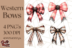 Western Style Bow PNG, Cute Cowboy, Cowgirl Coquette Png Product Image 1