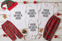 Christmas Family Matching Group T-Shirt Mockups | Holiday Fl Product Image 1