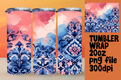 Inspired 20oz Tumbler Wrap Template , Watercolor Patter Product Image 1