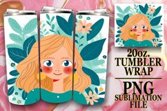 Lovely Tumbler Wrap with Watercolor Portrait 20oz Product Image 1