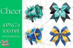 Cheerleader Clipart PNG with Glitter Pom and Color Splash Product Image 1