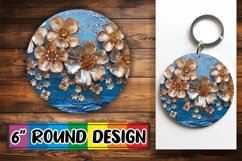 Radiant Glitter Blossom Sublimation Circle: Keychain, Coaste Product Image 1