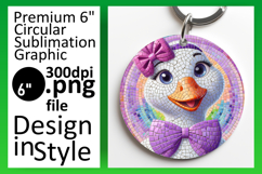Vibrant Round Design Keychain Artwork , Goose Product Image 1