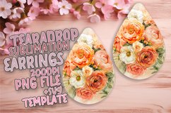 Bright Floral Pattern - Teardrop Earring Sublimation Product Image 1