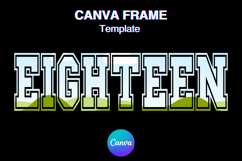 EIGHTEEN Canva Frame Number Varsity Family Sport Shirt Product Image 1
