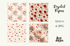 Cream and Cherry Digital Paper Kit Rococo Patterns Product Image 2