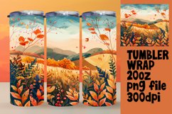 Autumn Watercolor Sublimation | 20oz Tumbler Wrap Product Image 1