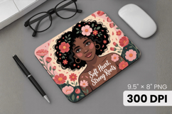 Afro Girl / Woman braided hair Mouse Pad, Black Queen PNG Product Image 1