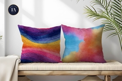 Colorful Watercolor Rainbow Painted Seamless Digital Paper Product Image 2