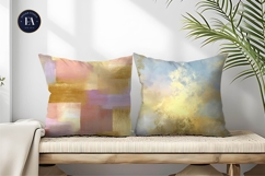 Gold Blue Metallic Watercolor Blend Seamless Digital Paper Product Image 2