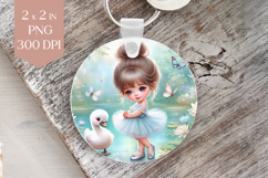 Ballerina Girl and Swan Sublimation PNG Product Image 1