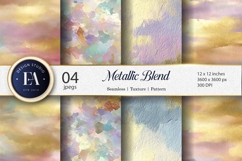 Metallic Watercolor Gold Blue Texture Seamless Digital Paper Product Image 1