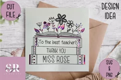Thank you teacher card | Paper cutting | teacher card SVG Product Image 3