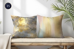 Metallic Watercolor Gold Blue Texture Seamless Digital Paper Product Image 2