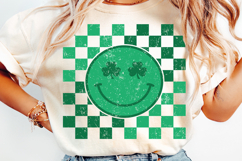 Retro St Patricks Day png | Shamrock Checkerboard Product Image 4