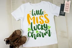 St Patricks Day Quotes SVG Little Miss Lucky Charm Lettering Product Image 1