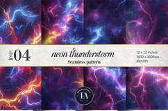 Neon Thunderstorm Texture | Electric Storm Background Product Image 1