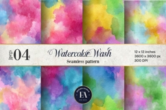 Watercolor Wash Digital Paper | Seamless Rainbow Texture Product Image 1