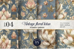 Vintage Mughal Lotus Pattern | Indian Lotus Floral Texture Product Image 1