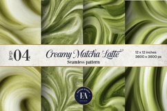 Matcha Latte Swirl Pattern, Creamy Matcha Abstract Paper Product Image 1