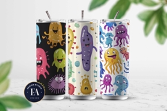 Cute baby monster Digital Paper | Spooky Bacteria Pattern Product Image 2