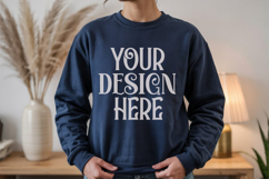 Navy Gildan 18000 Sweatshirt Model Mockups Product Image 1