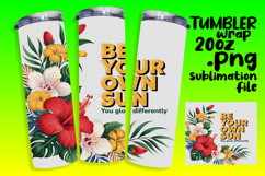 SLEEK PNG Tumbler Design 20oz , Flower Quote Product Image 1