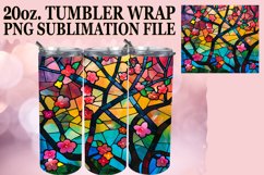 20oz Colorful Wrap Stained Glass Tree Tumbler Art Product Image 1