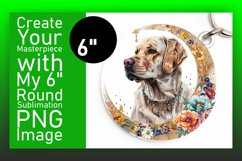 Quirky Round Dog Sublimation Keychain Product Image 1