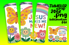 20oz Sublimation Tumbler Wrap , Religious Product Image 1