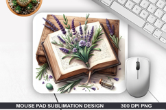 Book Flower Mouse Pad Sublimation, Animals Mouse Pad PNG Product Image 1