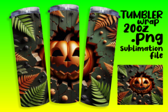 BEAUTIFUL 20oz Sublimation Tumbler Template , 3D Pumpkin Product Image 1