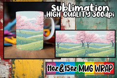 Tranquil vibes 11oz 15oz mug wrap, Spring Product Image 1