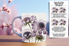 Colorful 11oz Mug Wrap Png Design , Flowers Product Image 1