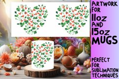 Heart of Flowers Mug Wrap Sublimation Art Product Image 1